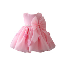 Neue Modell handgemachte rosa Blumen Baby Mädchen Kleinkinder Sommer Kleid Muster